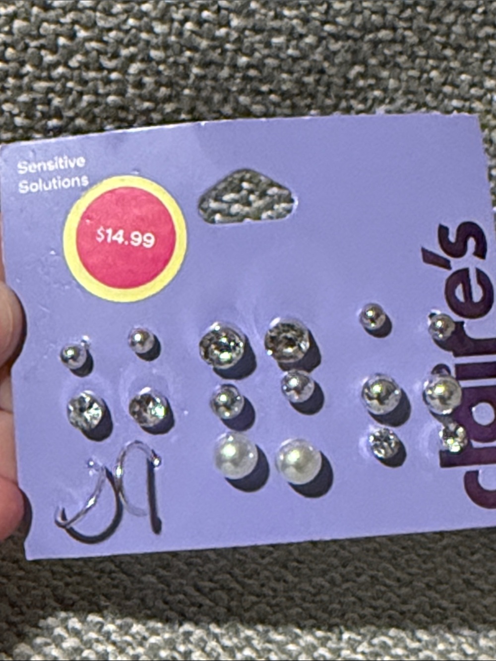 Claire's Silver-Tone Stud Earring Multi-Pack Sensitive Solutions